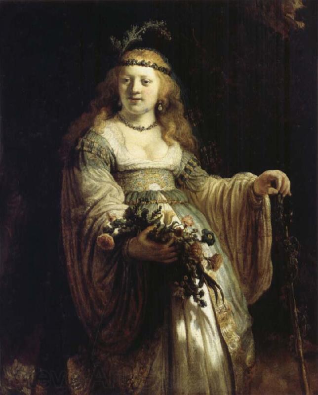 REMBRANDT Harmenszoon van Rijn Saskia van Uylenburgh in Arcadian Costume